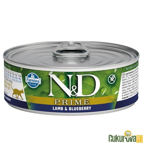 N&D Prime Kuzulu ve Yaban Mersinli Yetişkin Kedi Yaş Maması 70 Gr