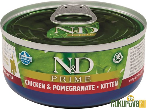 N&D Prime Kitten Tavuklu ve Narlı Yavru Kedi Yaş Maması 80 Gr