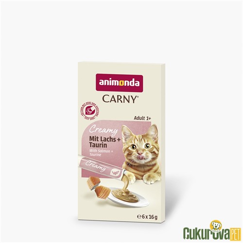 Animonda Carny Creamy Somonlu ve Taurinli Kedi Ödül Kreması 6 x 16 Gr