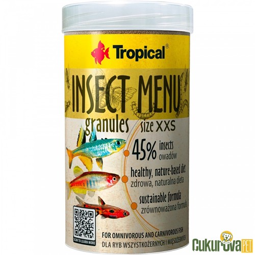 Tropical Insect Menu Granules Size Xxs Granül Yem 100 Ml - 64 Gr