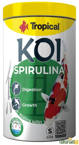 Tropical Koi Spirulina Pellet Size S Havuz Yemi 1000 Ml - 320 Gr