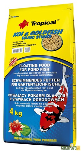 Tropical Koi&Goldfish Basic Sticks Havuz Yemi 4 Kg