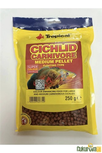 Tropical Cichlid Carnivore Medium Pellet Granül Yem 250 Gr