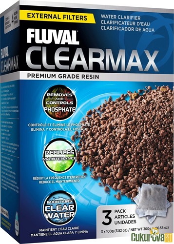 Fluval Clearmax Phosphate Controls / Fosfat Giderici Kimyasal Filtre Malzemesi 3 x 100 Gr
