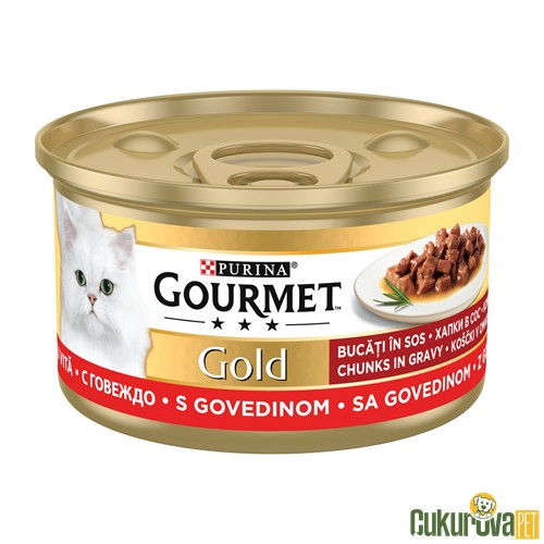 Gourmet Gold Sığır Etli Yetişkin Kedi Yaş Maması 85 Gr
