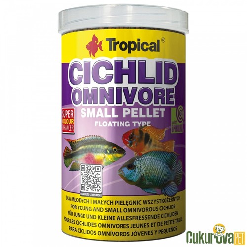 Tropical Cichlid Omnivore Small Pellet Granül Yem 1000 Ml - 360 Gr