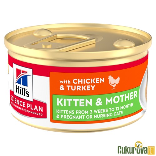 Hill's Science Plan Kitten & Mother Tavuklu ve Hindili Yavru Kedi Yaş Maması 85 Gr
