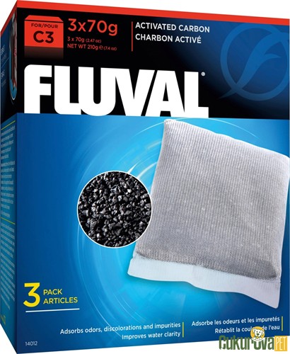 Fluval C3 Activated Carbon / Karbon Kimyasal Filtre Malzemesi 3 x 70 Gr