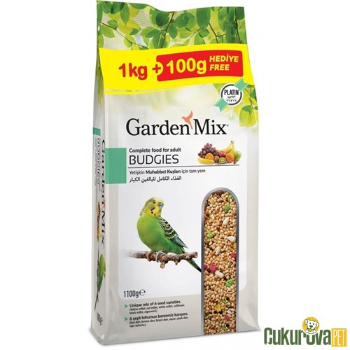 Gardenmix Platin Budgies Meyveli Muhabbet Kuş Yemi 1.1 Kg