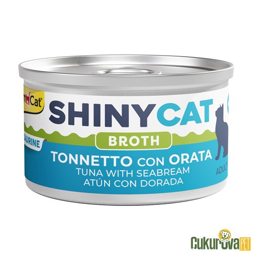GimCat ShinyCat Broth Adult Çipura ve Ton Balıklı Yetişkin Kedi Yaş Maması 70 Gr