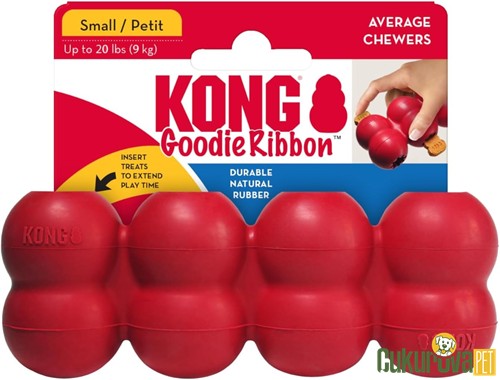 Kong Goodie Ribbon Ödül Hazneli Köpek Oyuncağı Kırmızı - S / 13 Cm