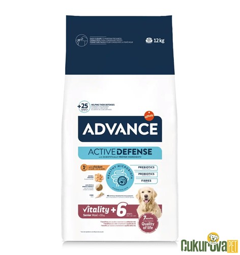 Advance Vitality+6 Senior Maxi Yaşlı Köpek Maması 12 Kg