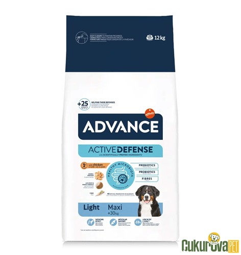 Advance Light Maxi Tavuklu Ve Pirinçli Yetişkin Köpek Maması 12 Kg