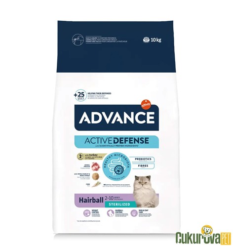 Advance Hairball Sterilised Hindili Kısırlaştırılmış Kedi Maması 10 Kg