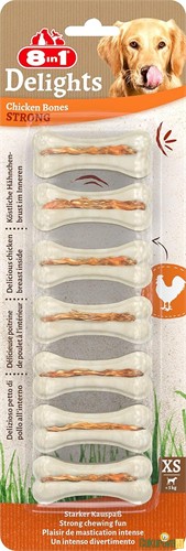 8 In 1 Delights Chicken Bones Tavuklu Köpek Ödül Kemiği XS / 7 Adet - 140 Gr