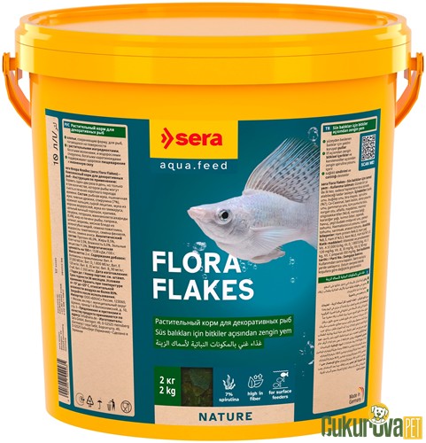 Sera Flora Flakes Nature Pul Yem 10 L - 2 Kg