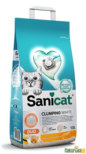 Sanicat Clumping White Vanilya ve Mandalina Kokulu Bentonit Kedi Kumu 10 L