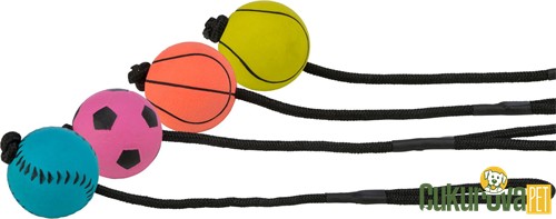 Trixie İpli Top Köpek Oyuncağı Çeşitli Renklerde - 6 x 30 Cm