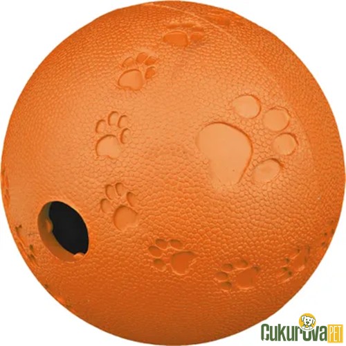 Trixie Ödül Hazneli Kauçuk Top Köpek Oyuncağı Turuncu - 7 Cm