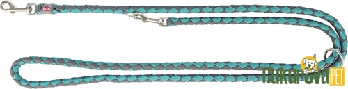 Trixie Cavo Ayarlanabilir Köpek Gezdirme Kayışı S - M, Su Yeşili - Gri, 2 M x 12 Mm