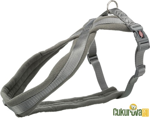 Trixie Premium Yürüyüş Köpek Göğüs Tasması L, Gri, 60 x 100 Cm - 25 Mm