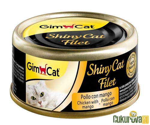 Gimcat Shinycat Kıyılmış Tavuklu ve Mangolu Yetişkin Kedi Konservesi 70 Gr
