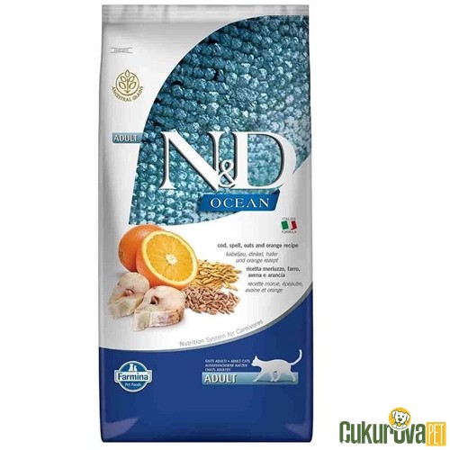 N&D Ocean Adult Morina Balıklı Ve Portakallı Yetişkin Kedi Maması 10 Kg