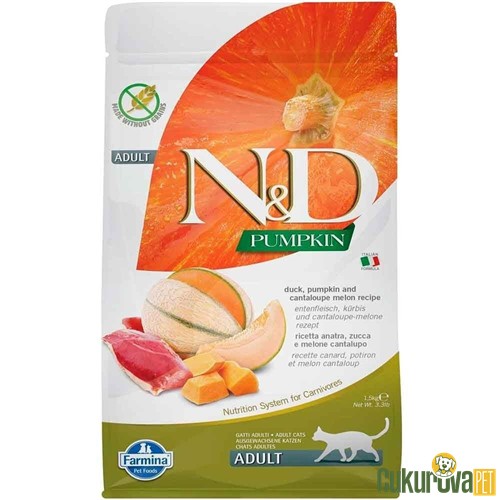 N&D Pumpkin Adult Ördek Etli Bal Kabaklı Ve Kavunlu Yetişkin Kedi Maması 1.5 Kg
