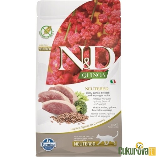 N&D Quinoa Ördek Etli Kinoalı Brokolili Kısırlaştırılmış Kedi Maması 1.5 Kg