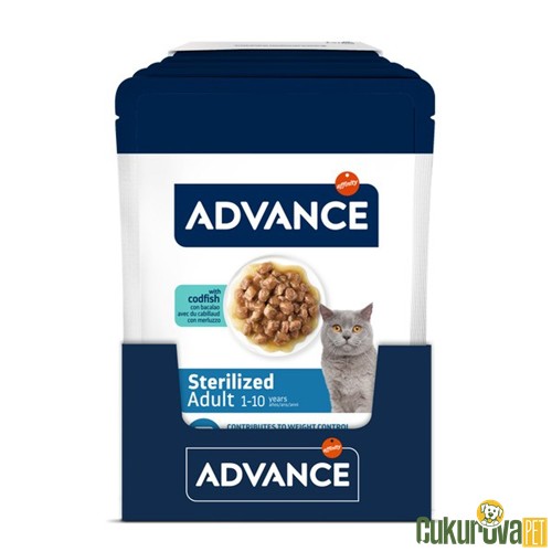 Advance Sterilized Adult Morina Balıklı Kısırlaştırılmış Kedi Yaş Maması 85 Gr