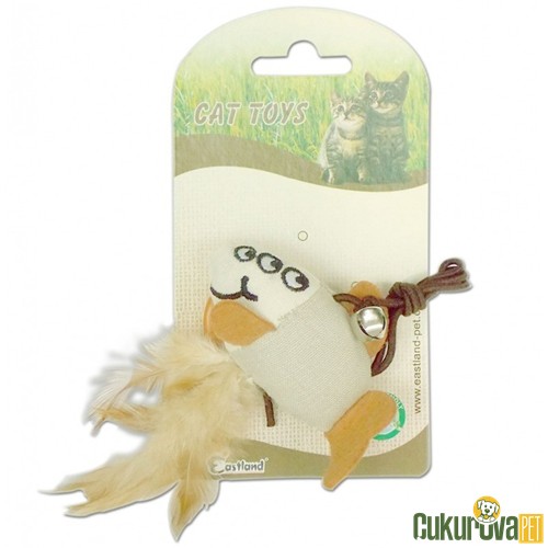 Eastland T&#252;yl&#252; Balık El Oltası Kedi Oyuncağı 4 x 7 Cm