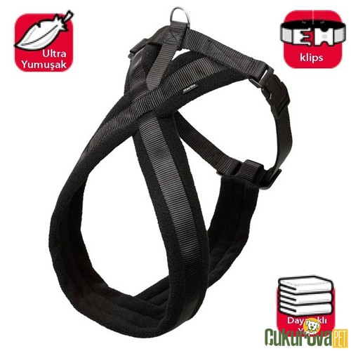 Karlie Yumuşak Köpek Göğüs Tasması Siyah - 52 - 60 Cm