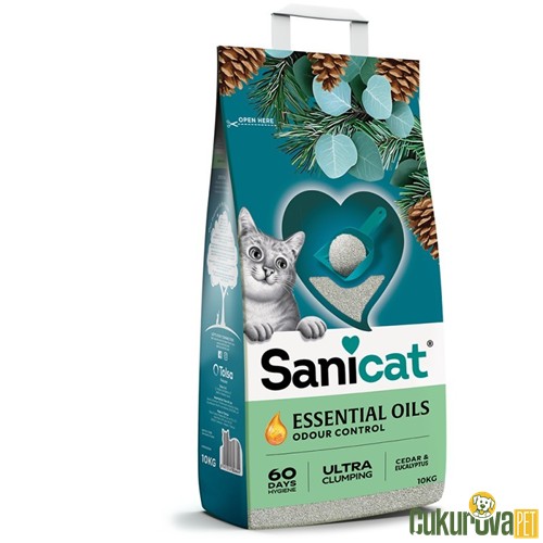 Sanicat Essential Oils Sedir Ve Okaliptus Kokulu Kedi Kumu 10 Kg