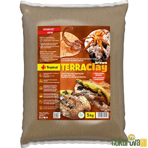 Tropical TerraClay Brown Sürüngen Taban Malzemesi 5 Kg