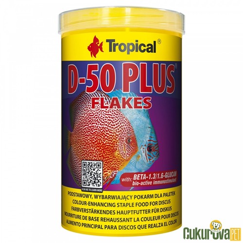 Tropical D-50 Plus Flakes Pul Yem 1000 Ml - 200 Gr