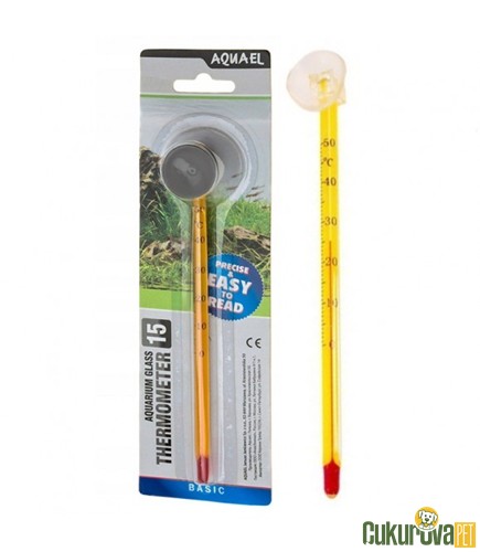 Aquael Akvaryum Cam Termometre Sarı