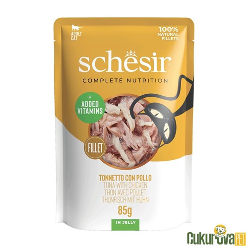 Schesir Jelly Ton Balıklı Ve Tavuklu Pouch Kedi Yaş Maması 85 Gr