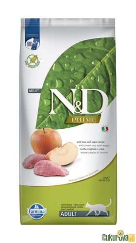 N&D Prime Adult Yaban Domuzlu Ve Elmalı Yetişkin Kedi Maması 10 Kg