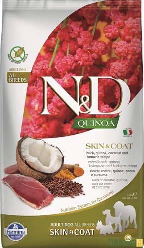 N&D Quinoa Skin&Coat Ördekli Ve Hindistancevizli Yetişkin Köpek Maması 2.5 Kg