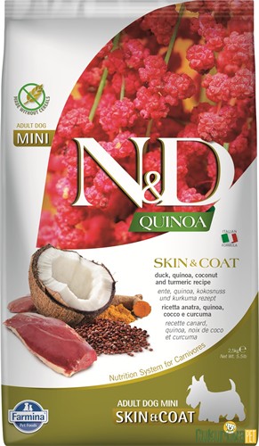 N&D Quinoa Skin&Coat Ördekli Ve Hindistancevizli Yetişkin Köpek Maması 2.5 Kg