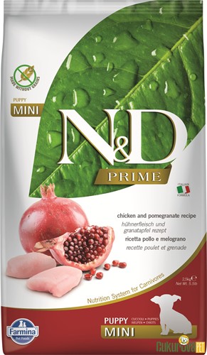 N&D Prime Puppy Mini Tavuklu Ve Narlı Yavru Köpek Maması 2.5 Kg