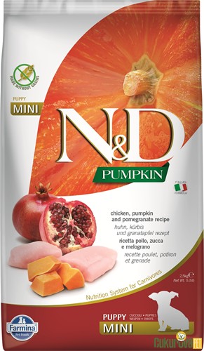 N&D Pumpkin Puppy Mini Tavuklu Narlı Ve Balkabaklı Yavru Köpek Maması 2.5 Kg