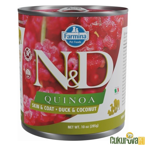 N&D Quinoa Skin&Coat Ördekli Ve Hindistancevizli Yetişkin Köpek Yaş Maması 285 Gr