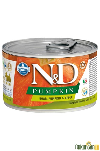 N&D Pumpkin Adult Mini Yaban Domuzlu Elmalı Ve Balkabaklı Yetişkin Köpek Yaş Maması 140 Gr