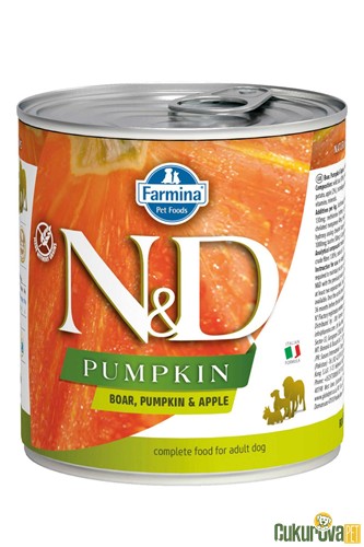 N&D Pumpkin Yaban Domuzlu Elmalı Ve Balkabaklı Yetişkin Köpek Yaş Maması 285 Gr