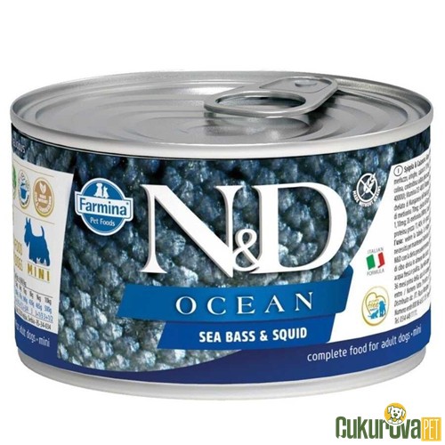 N&D Ocean Adult Mini Levrekli Ve Mürekkep Balıklı Yetişkin Köpek Yaş Maması 140 Gr