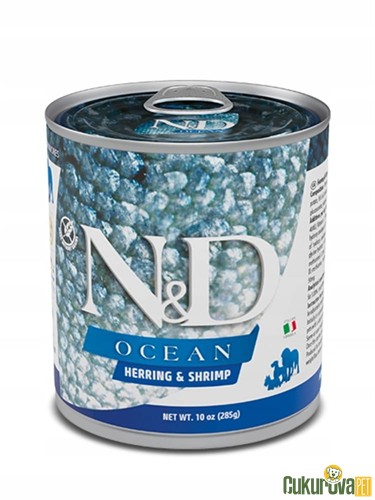 N&D Ocean Adult Ringa Balıklı Ve Karidesli Yetişkin Köpek Yaş Maması 285 Gr