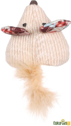 Flamingo Vinta Fare Kedi Otlu Peluş Kumaş Kedi Oyuncağı 8 Cm