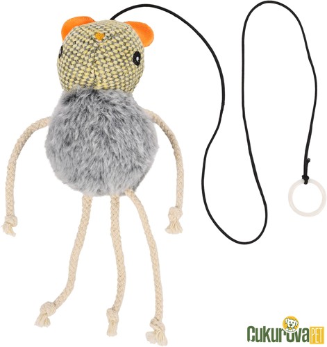 Flamingo Jagre İpli Catnipli Fare Kedi Otlu Kedi Oyuncağı 12 Cm
