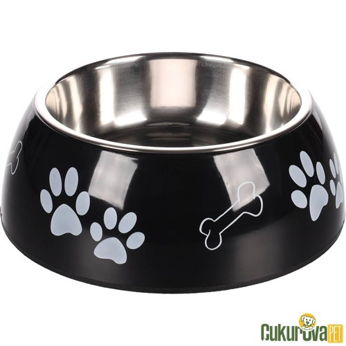 Flamingo Divar Patili Kedi & Köpek Çelik Mama Ve Su Kabı S Siyah - 230 Ml